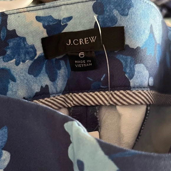 J. CREW Remi Pants in Blue Watercolor Begonia Floral Print 6 NWT AJ333 - Picture 6 of 7